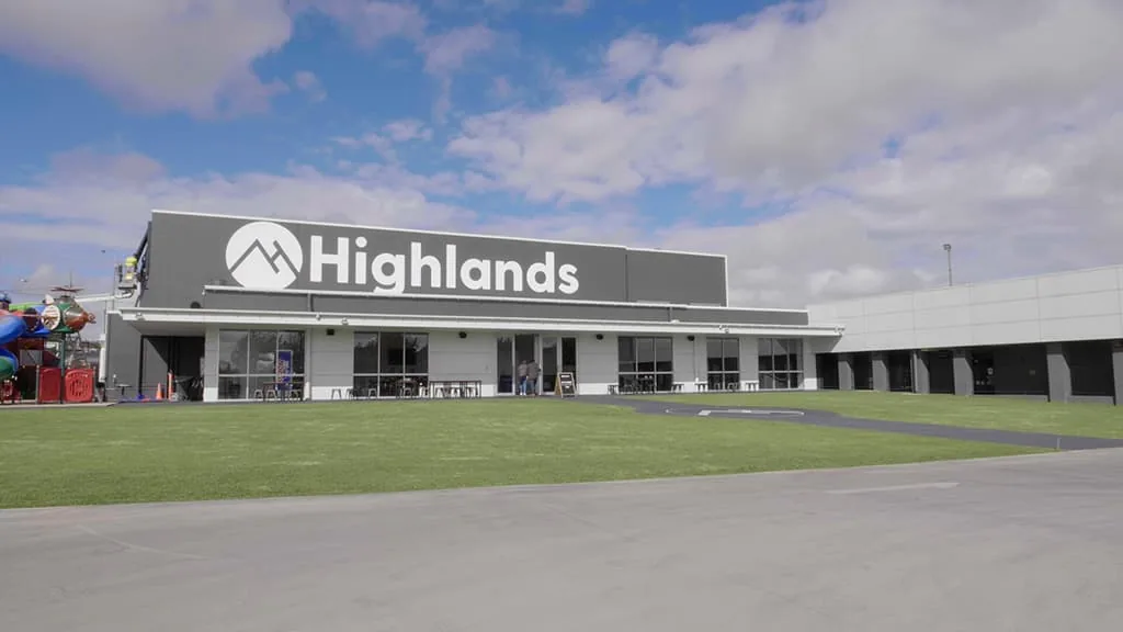 The Highlands Church building exterior with its signage above the entrance